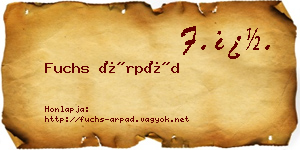 Fuchs Árpád névjegykártya